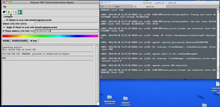 [FR] polycom HDX telnet authorization bypass [vidéo]