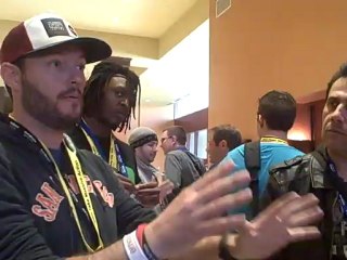 Chris record training in the lobby