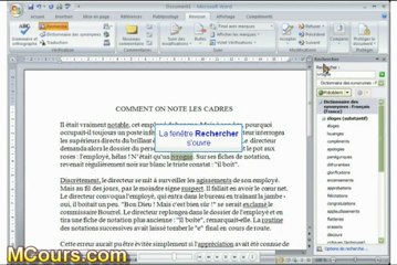 Tutoriel WORD 2007: Cours N°13 Remplacer un mot par un synonyme