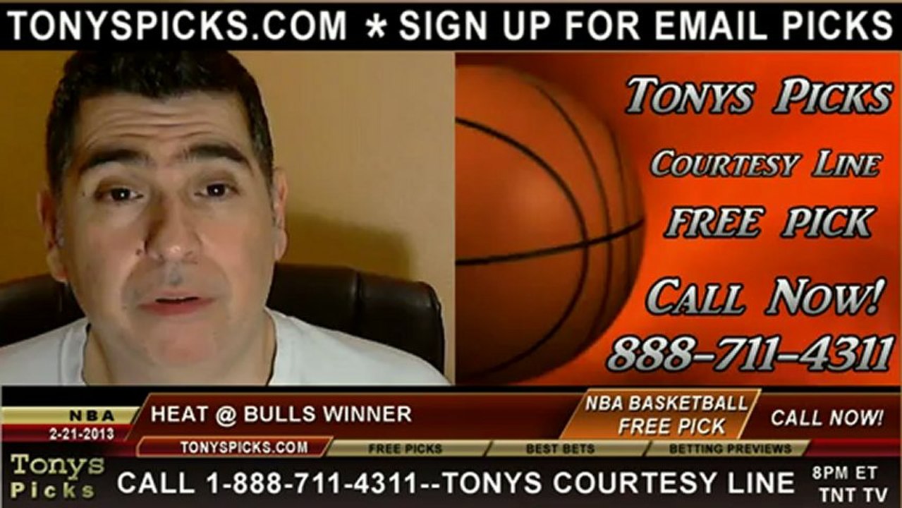Chicago Bulls versus Miami Heat Pick Prediction NBA Pro Basketball Odds Preview 2-21-2013