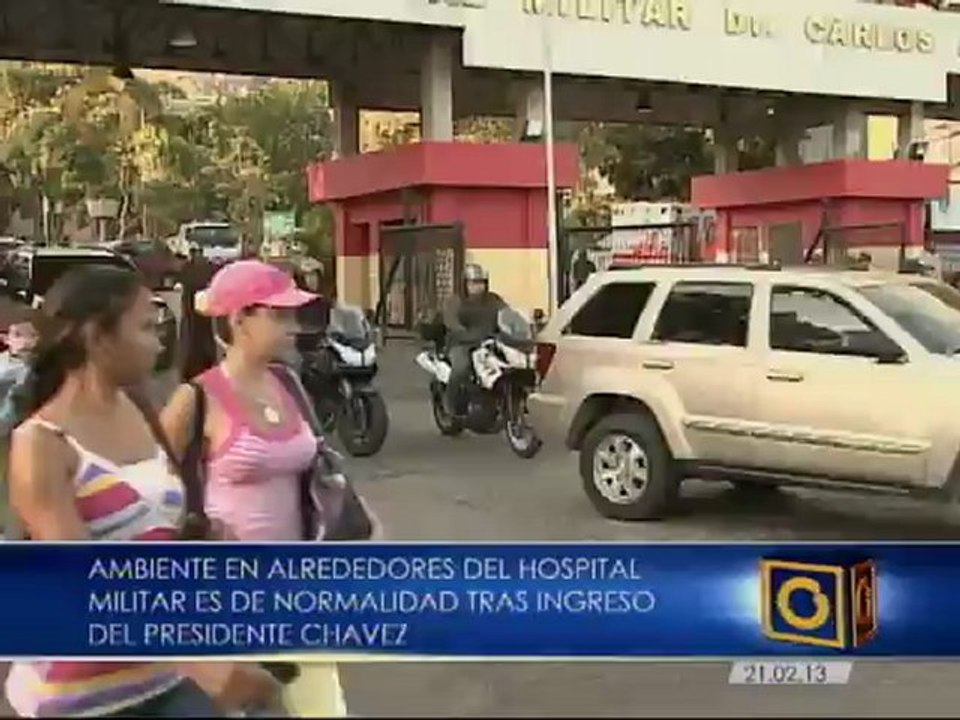 Trascurre con normalidad el día en el Hospital Militar donde está internado el presidente Chávez