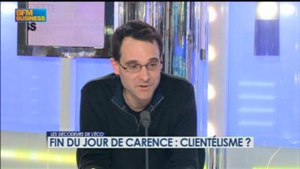 Fin du jour de carence : clientélisme ? - 21 février- BFM: Les décodeurs de l'éco 5/5