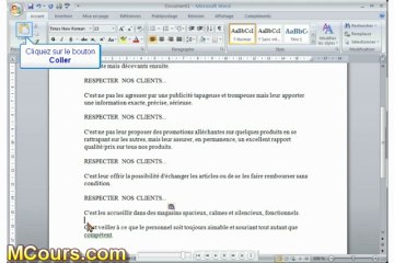 Tutoriel WORD 2007: Cours N°15 Copier dans Word
