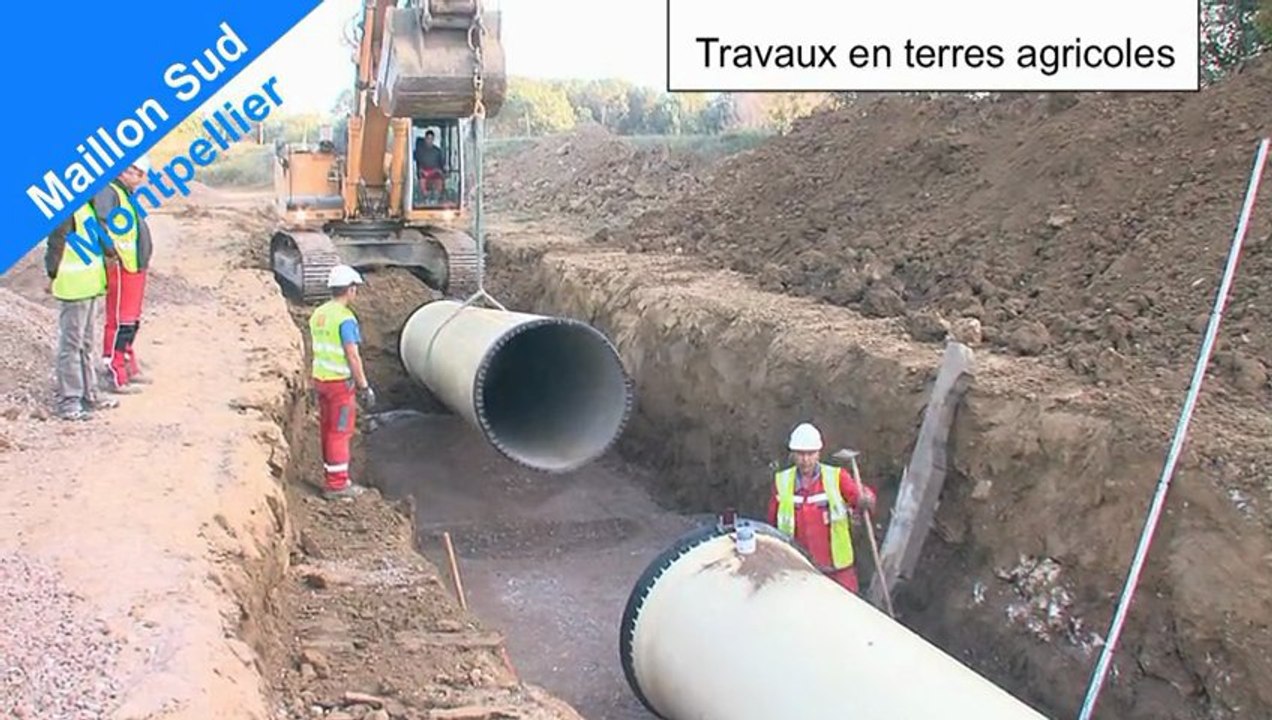 Maillon Sud Montpellier : pose des canalisations
