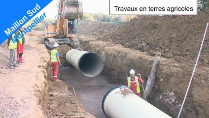 Maillon Sud Montpellier : pose des canalisations