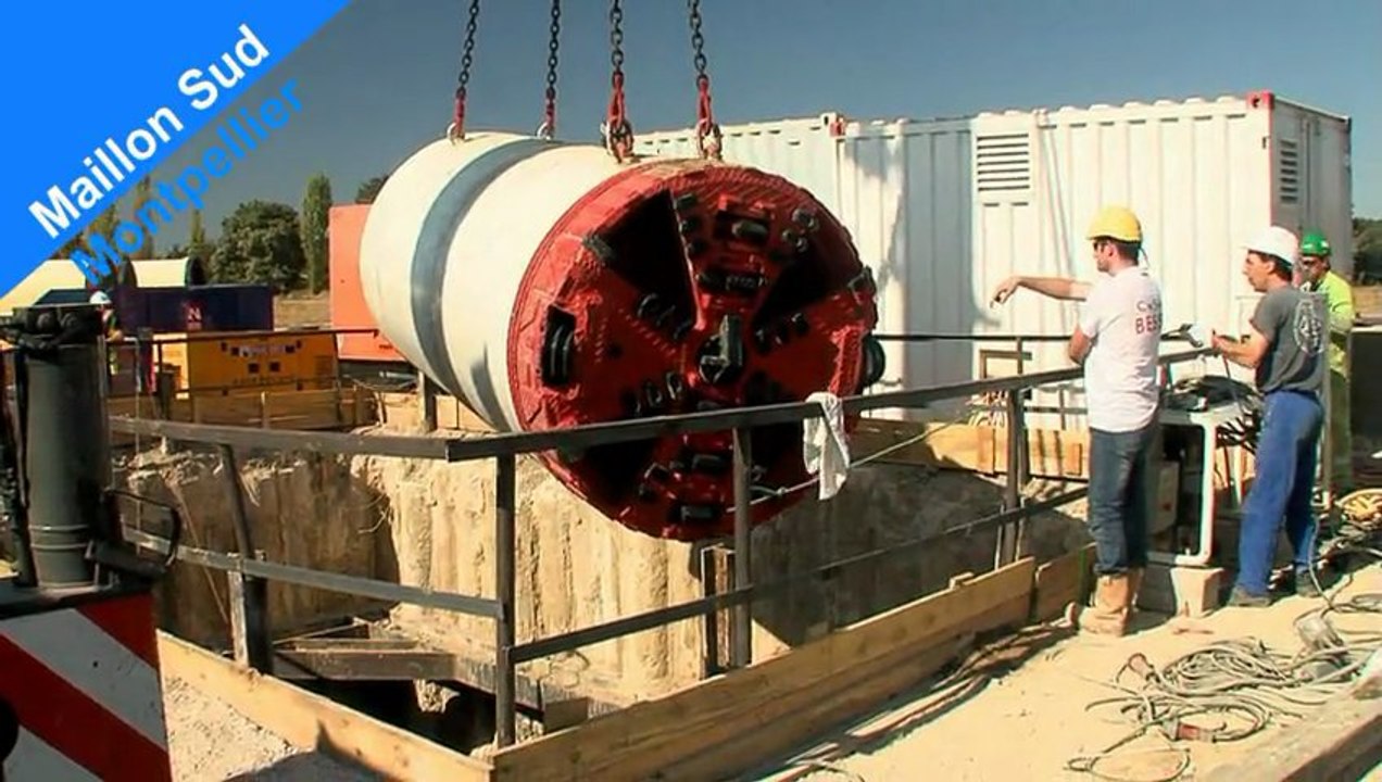 Maillon Sud Montpellier : fonçages par micro-tunneliers (A9, RD612 et voie RFF Tarascon/Sète)