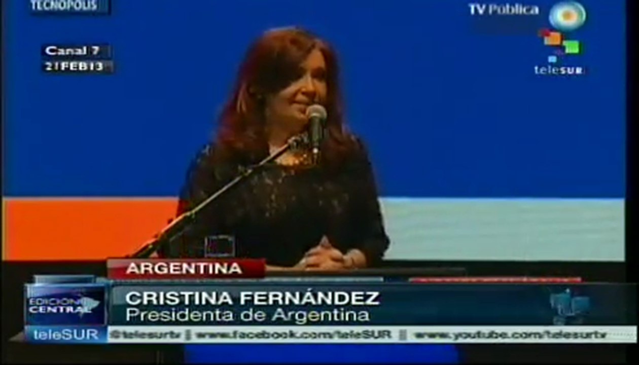 Cristina Fernández presentó el canal "DeporTv"