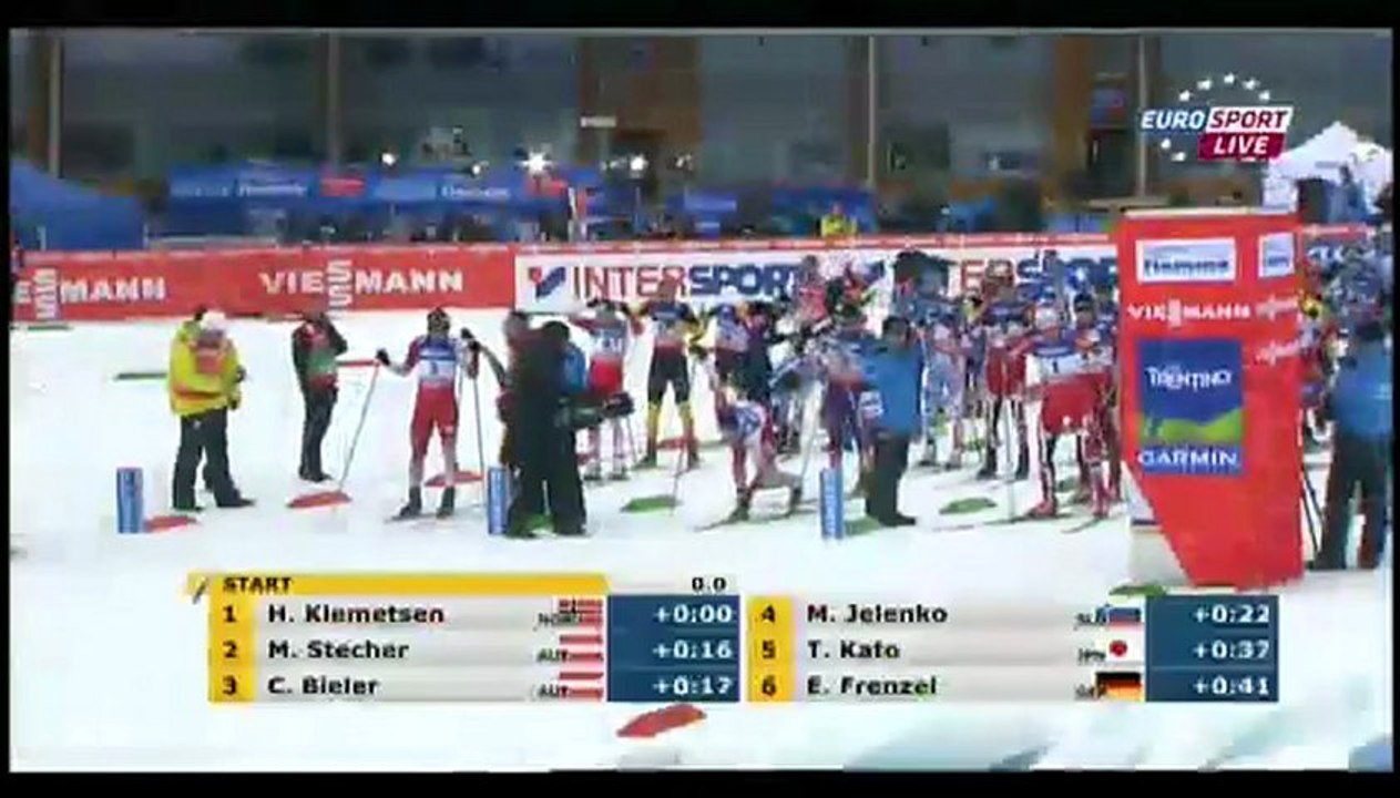 Gundersen du combiné nordique (ChM 2013), 22/02, petit tremplin, Départ et 1ère partie