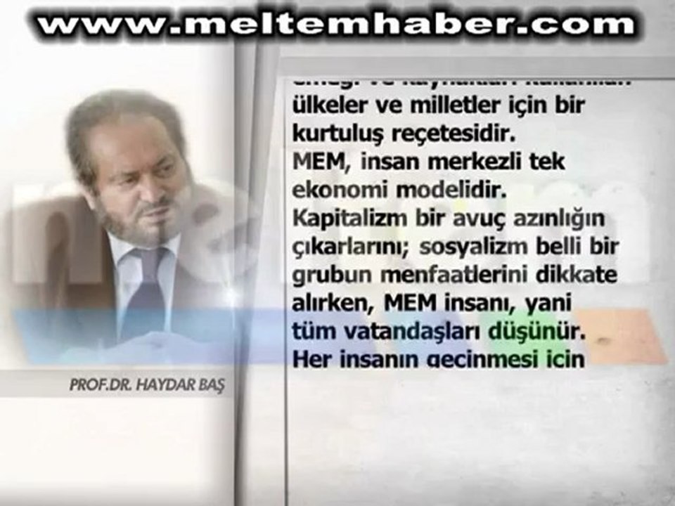 İNSANLIĞIN KURTULUŞ REÇETESİ MEM 1