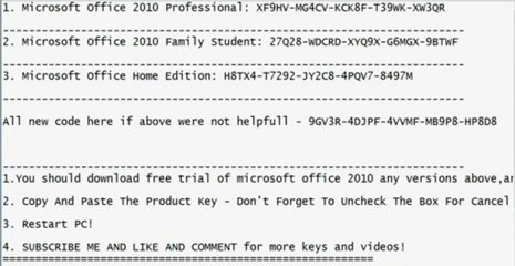 Microsoft Office 2010 product key [2012 WORKING]