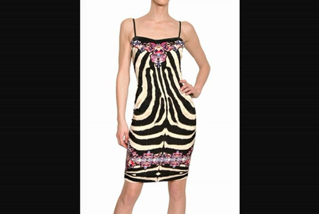 Roberto Cavalli  Printed Stretch Matte Satin Silk Dress Uk Fashion Trends 2013 From Fashionjug.com
