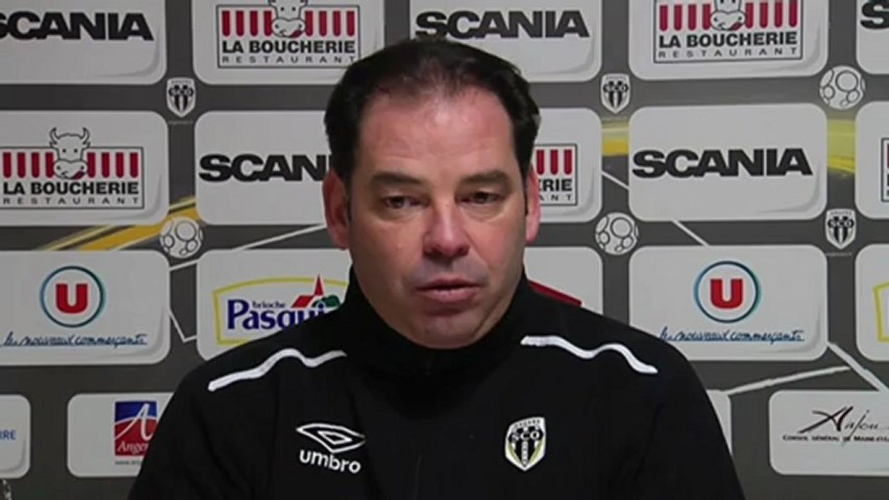 Conférence de presse Angers SCO - GFC Ajaccio : Stéphane MOULIN (SCO) - Thierry LAUREY (GFCA) - saison 2012/2013