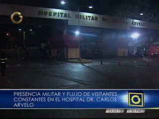 Se observa presencia militar y flujo de visitas en Hospital Militar