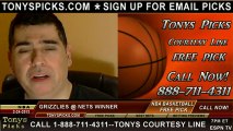 Brooklyn Nets versus Memphis Grizzlies Pick Prediction NBA Pro Basketball Odds Preview 2-24-2013