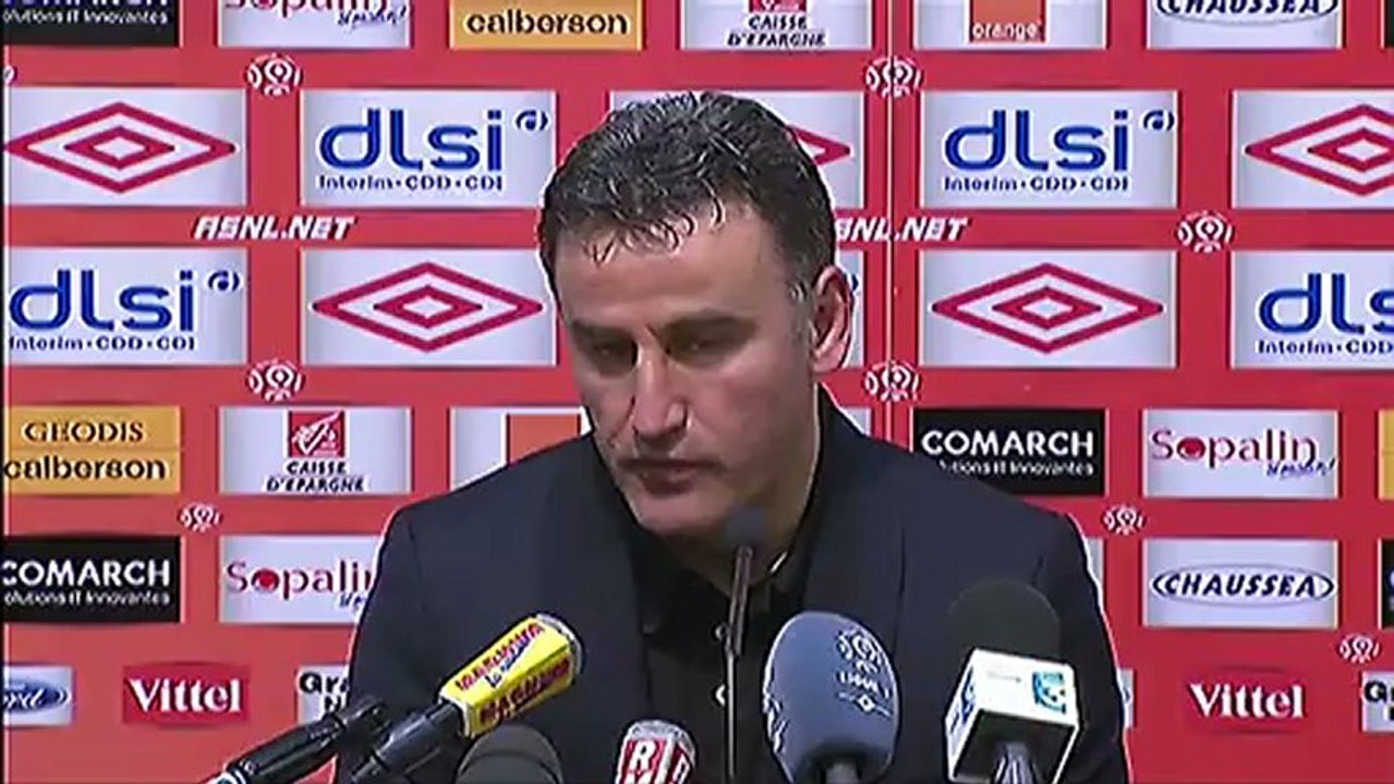 Conférence de presse AS Nancy-Lorraine - AS Saint-Etienne : Patrick GABRIEL (ASNL) - Christophe  GALTIER (ASSE) - saison 2012/2013