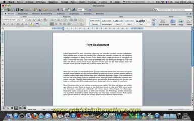 Tuto Mac - Word 2011 - Filigrane - Extrait