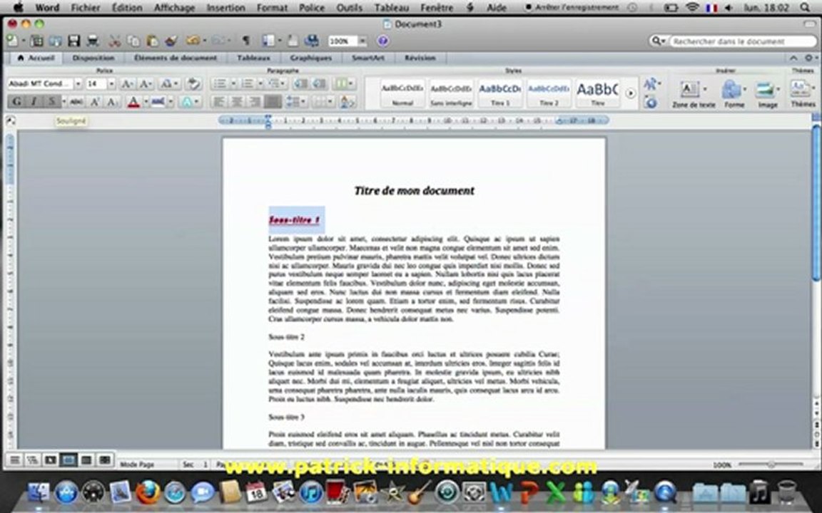 Tuto Mac - Word 2011 - Reproduire une mise en forme - Extrait
