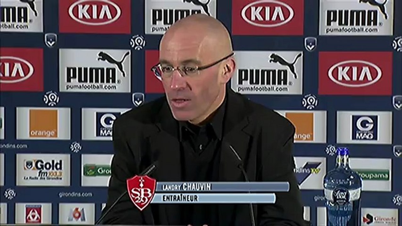 Conférence de presse Girondins de Bordeaux - Stade Brestois 29 : Francis GILLOT (FCGB) - Landry CHAUVIN (SB29) - saison 2012/2013