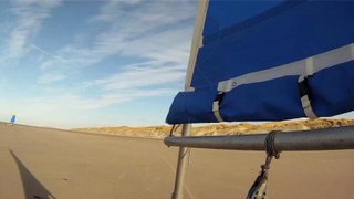 Char à voile au nord de la Baie de Somme, en Picardie