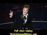 Writer director Quentin Tarantino accepts the Best Writing Oscar Awards 2013