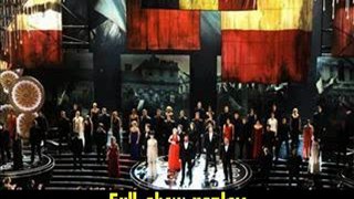 Jackman and the cast of Les Miserables perform onstage Oscar Awards 2013