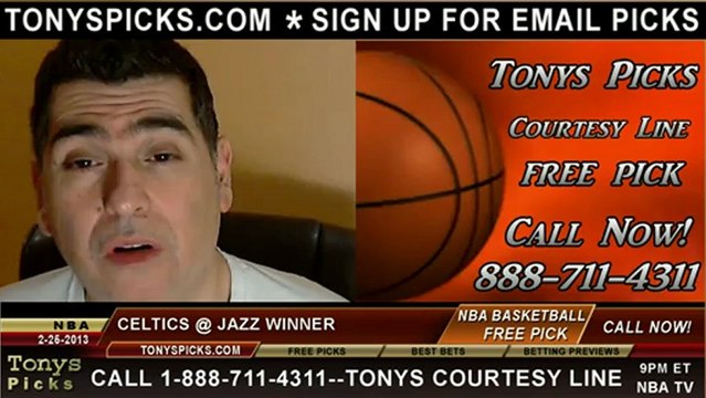 Utah Jazz versus Boston Celtics Pick Prediction NBA Pro Basketball Odds Preview 2-25-2013