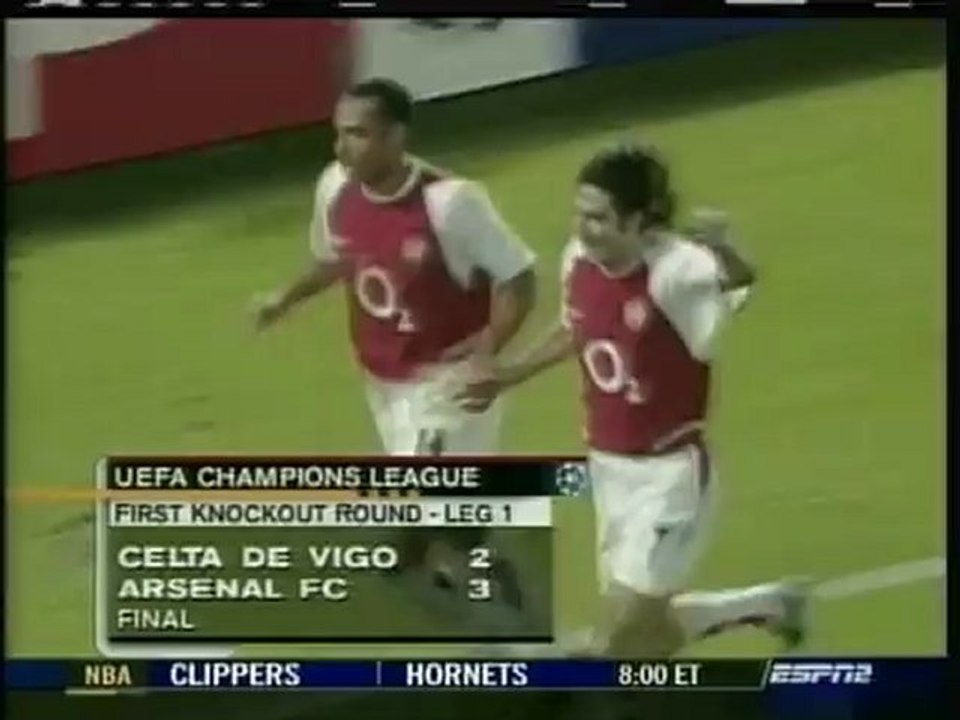 2004 (February 24) Celta (Spain) 2-Arsenal (England) 3 (Champions League)