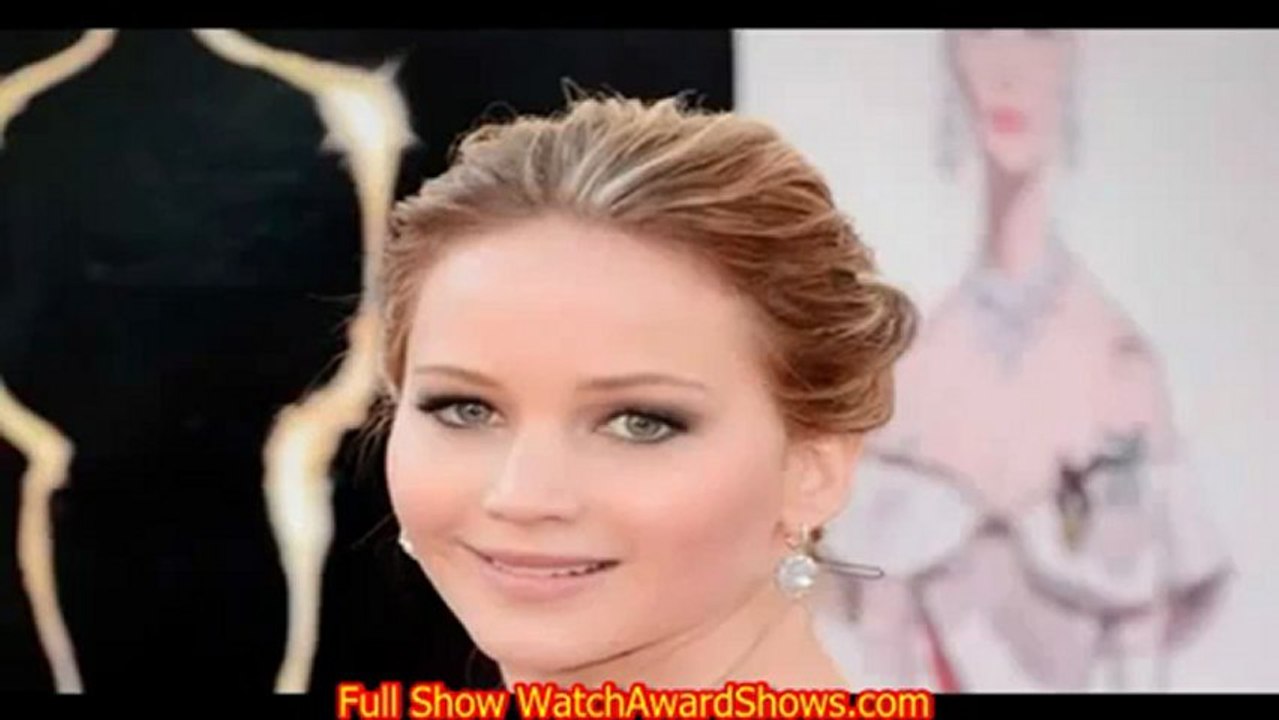 Oscars 2013 Jennifer Lawrence Red Carpet in A STUNNING Full length white Gown