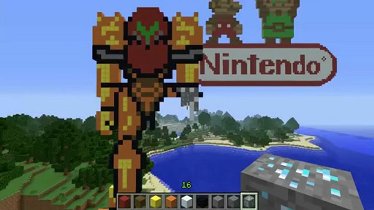 Minecraft Pixel Art - Metroid (Samus Aran) Livestream