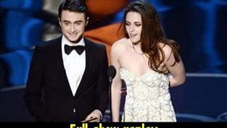 85th Oscars Actor Daniel Radcliffe and actress Kristen Stewart present onstage Oscars 2013
