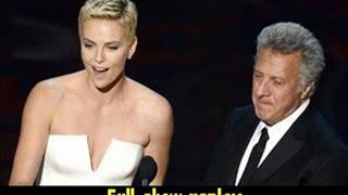 85th Oscars Actress Charlize Theron and actor Dustin Hoffman present onstage Oscars 2013
