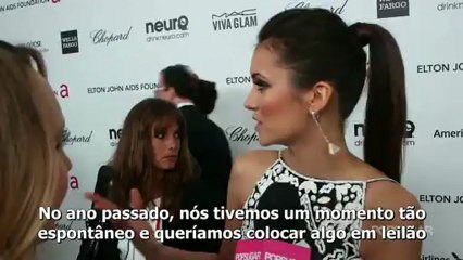 Legendado: Entrevista de Nina Dobrev para o PopSugar no Elton John Oscars Party