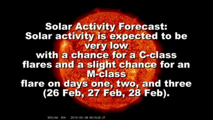 SOLAR ACTIVITY UPDATE: Chance For Flares (Feb 26th, 2013).