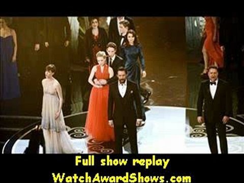 Actress Anne Hathaway actor Hugh Jackman and actor Russell Crowe Les Miserables perform Oscars 2013