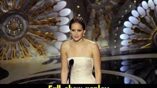 Jennifer Lawrence speaks onstage Oscars 2013