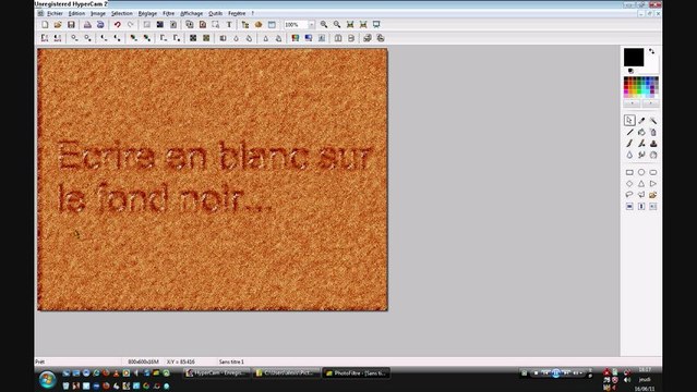 Tutoriel pour écrire sur le sable avec PhotoFiltre