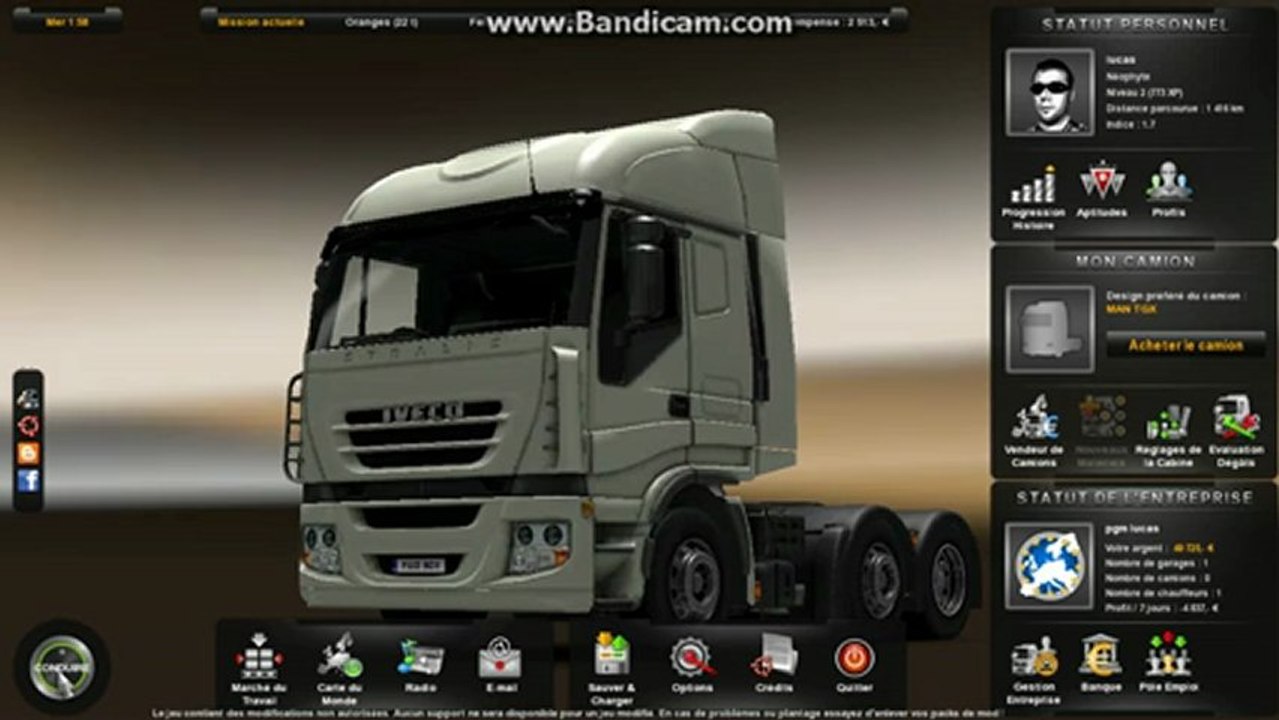 ets 2 conduite volant à droite!!!!