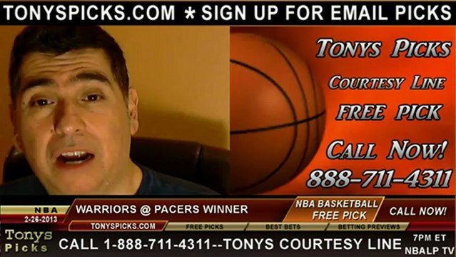 Indiana Pacers versus Golden St Warriors Pick Prediction NBA Pro Basketball Odds Preview 2-26-2013