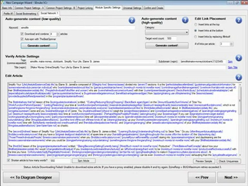 كيف تستعمل برنامج SeNuke Xcr -12-التميز في محركات البحث