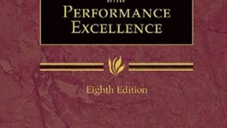 Technology Book Review: Managing for Quality and Performance Excellence (with Student Web) by James R. Evans, William M. Lindsay