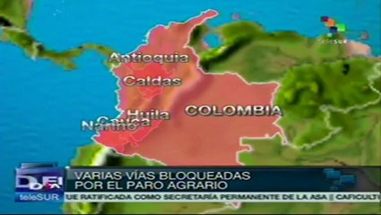 Paro agrario abarca 16 de 32 departamentos en Colombia
