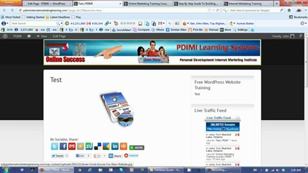 How To Use Wordpress To Build A Website 13 - Adding Your First Page