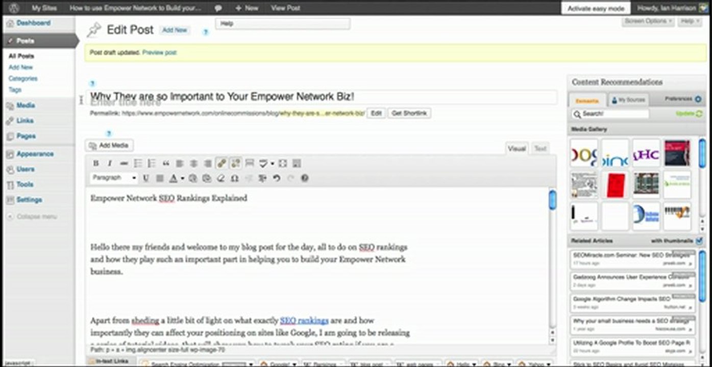 SEO Rankings Tutorial 5 - How to Add an H1 Tag Containing Your Keyword