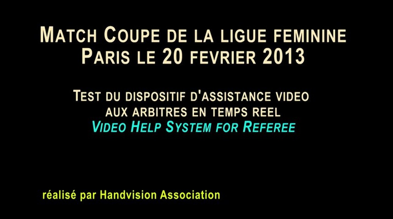 Test of Video Help System Handball Referee