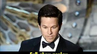 Mark Wahlberg presents onstage Oscars 2013