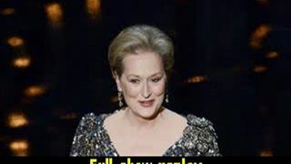 Actress Meryl Streep presents the Best Actor award onstage Oscars 2013