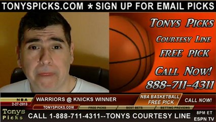 New York Knicks versus Golden St Warriors Pick Prediction NBA Pro Basketball Odds Preview 2-27-2013