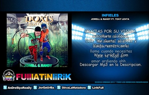 Jowell & Randy Ft. Tony Lenta - Infieles [Letra]