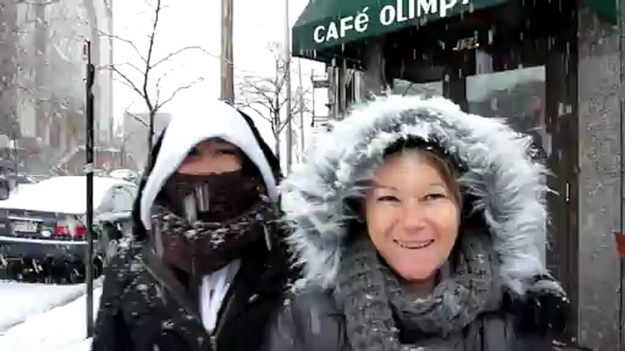 à Montreal,  rue Waverly sous la neige