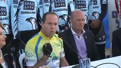 Contador participa en un criterium por la paz en Jerusalén con el Saxo Bank